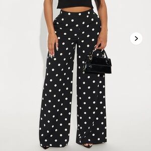 Lucelia Polka Dot Trouser Pant - Black/White